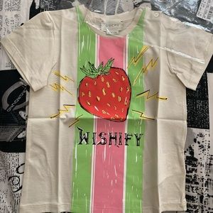 Gucci Kids Cream Strawberry Tee